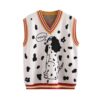 Wow Dog Embroidery Knitted Vest Sweater 1