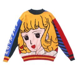 Girl Art Cartoon Embroidery Knitted Sweater 1