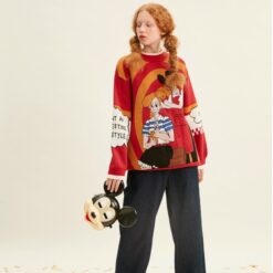 Cartoonish Cool Mice Embroidery Knitted Sweater