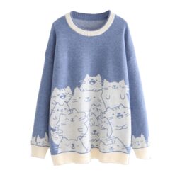 Cats Embroidery Sweater