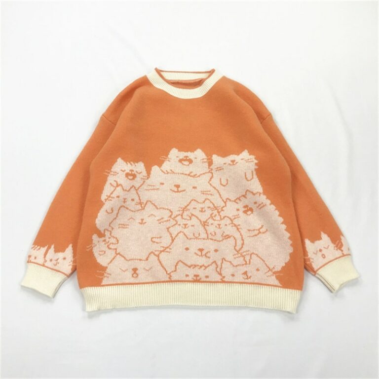 Cats Embroidery Sweater