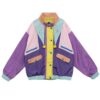 Dreamcore Colorful Stand Collar Patchwork Pocket Jacket