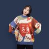 Weirdcore Embroidery Japan Cool Knitted Sweater