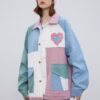 Weirdcore Streetwear Patchwork Heart Jacket