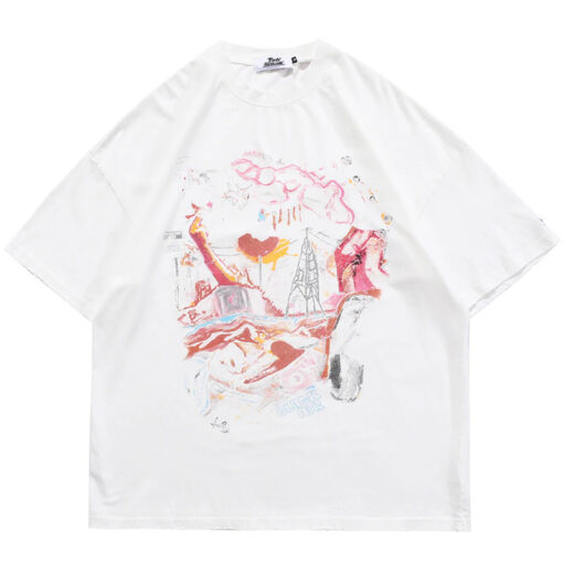 Weirdcore Washed Ripped Graphic Printed T-Shirt 3