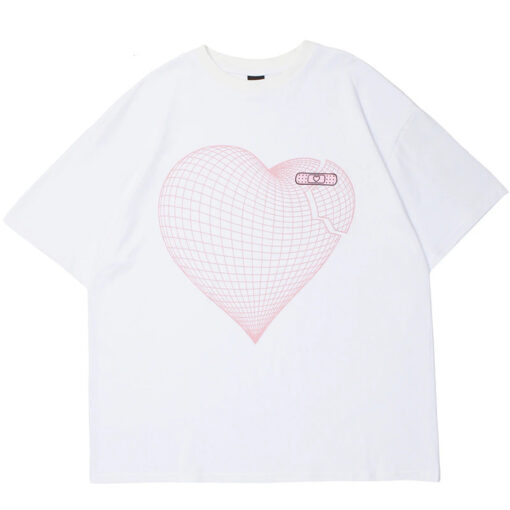 3D Broken Heart Print T-Shirt 3