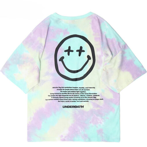 Tie Dye Weird Smile Emoji T-Shirt 3