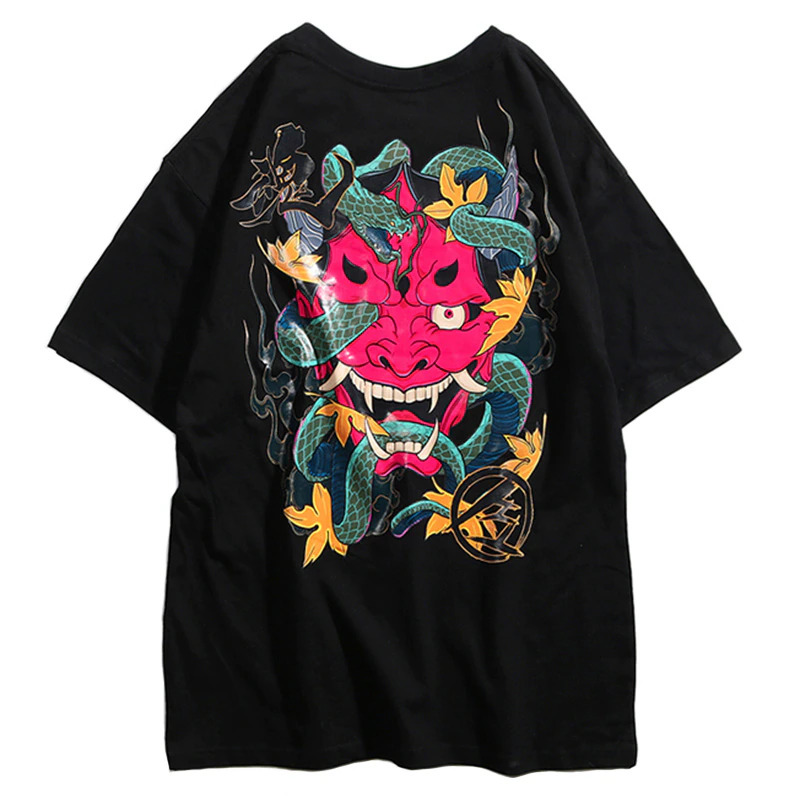 Japan Snake Ghost Kabuki Mask T-Shirt