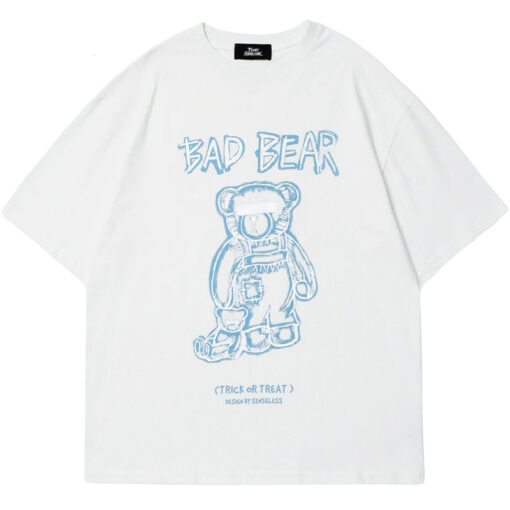 Cyber Bad Bear Printed Loose T-Shirt 3