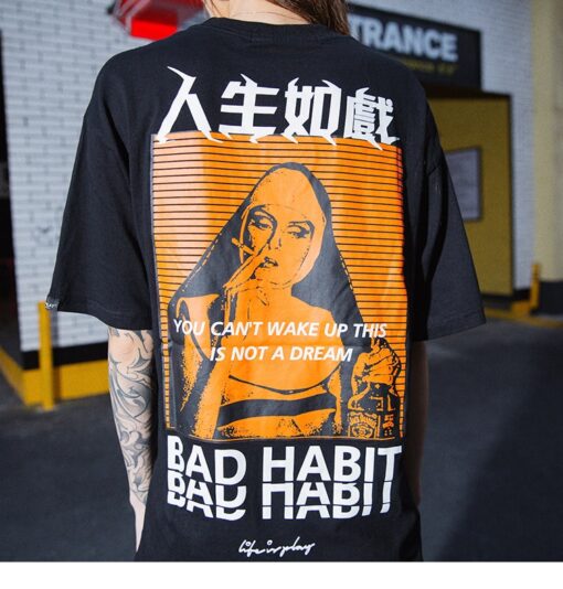 Bad Habit Smoking Nun Retro T-Shirt
