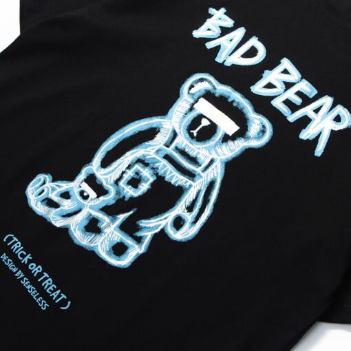Cyber Bad Bear Printed Loose T-Shirt
