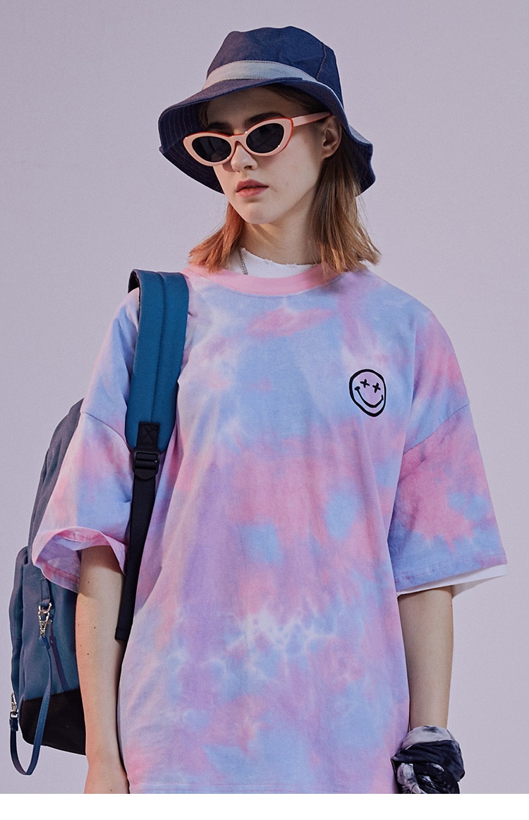 Dreamcore Tie Dye Weird Smile Emoji T-Shirt