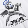Drunk Angel Boy Print Oversized T-Shirt