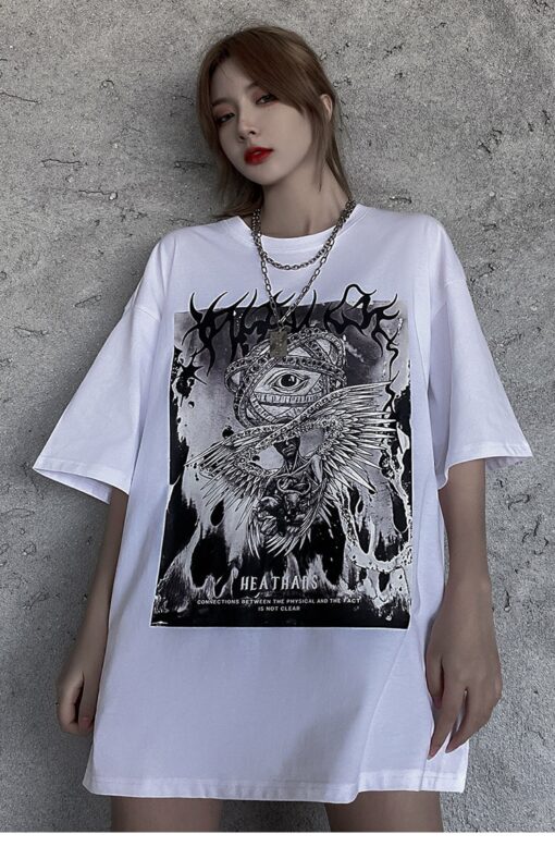 Eye Art Illu Graphic Printed Oversized T-Shirt