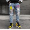 Weirdcore Emoji Graffiti Streetwear Ripped Holes Jean