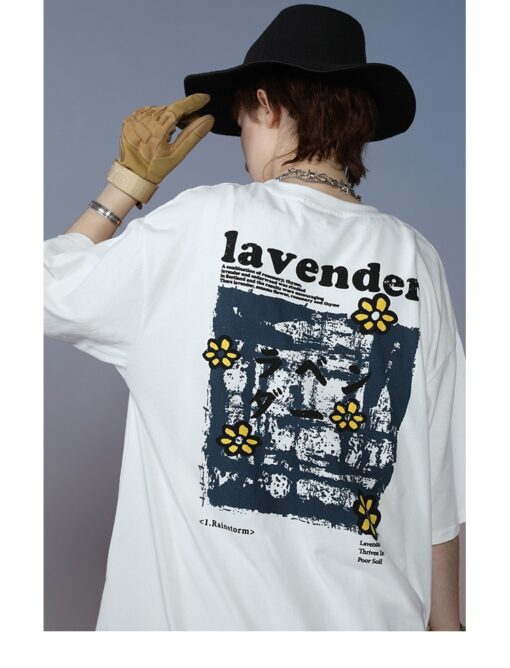 Weirdcore Lavender Floral T-Shirt